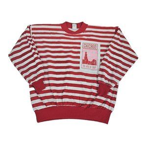 Vintage caribe M Chicago sweater 1987 My kind of town Stripe sportswear READ